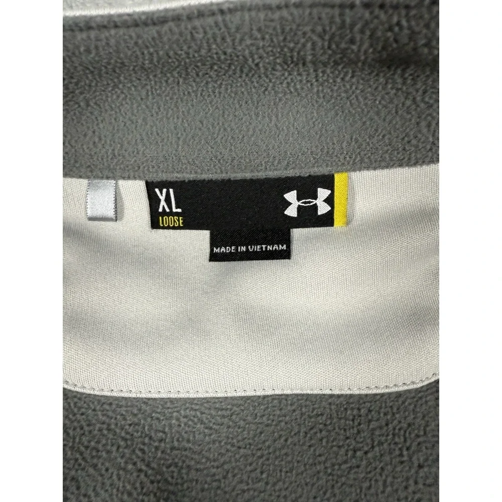 Under Armour Sweater Mens XL Grey 1/4 Zip Fleece Lined Pullover Logo‎